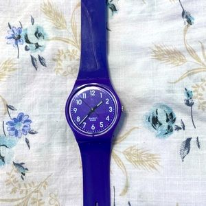 Swatch Watch Retro Purple New Battery Collection Swiss Made